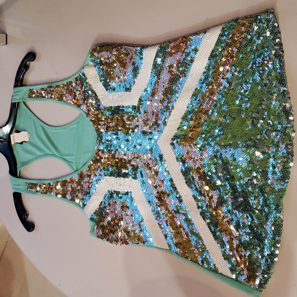 2b Bebe sequin tank top